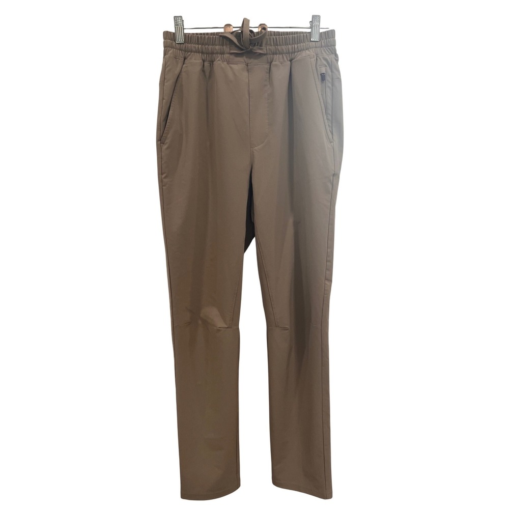 Right of Way Mens Jogger Pants‎ Brown Elastic Waist Recycled Stretch Size S